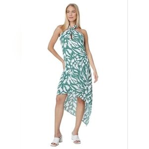 BCBGMAXAZRIA Green Long Halter Maxi Dress Size Small Ivy